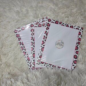 Pink & Black Leopard Print Border Computer Printer Paper 3 pack bundle Office